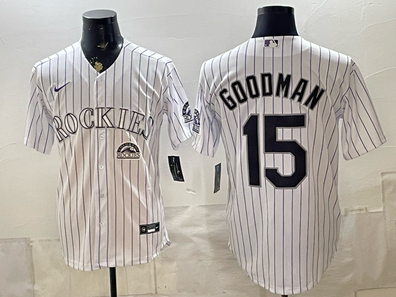 Men Colorado Rockies #15 Goodman white MLB 2026 jersey 0722031